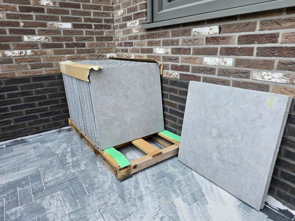 Keramische tuintegels grijs 60x60x4.8 cm - 6.12 m², Ophalen, 60 cm of meer, 5 tot 10 m², Vloertegels