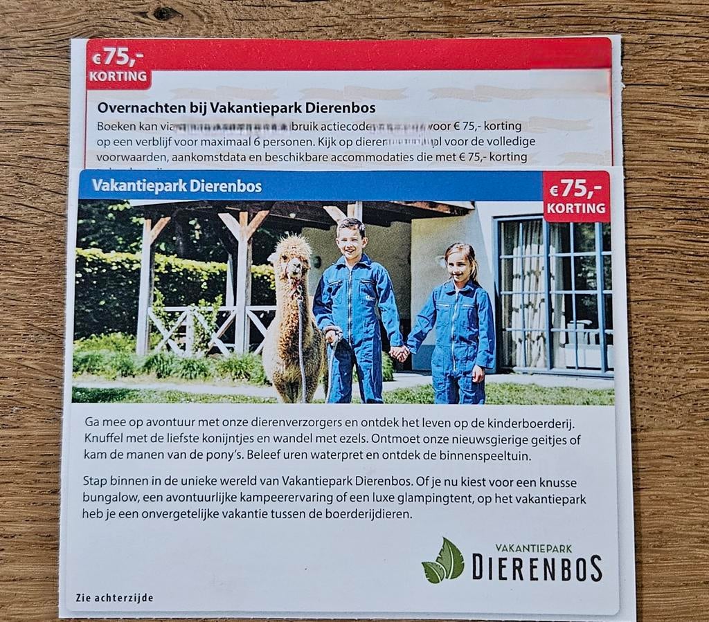 Overnachten bij Vakantiepark Dierenbos €75 ,-korting

Boeken