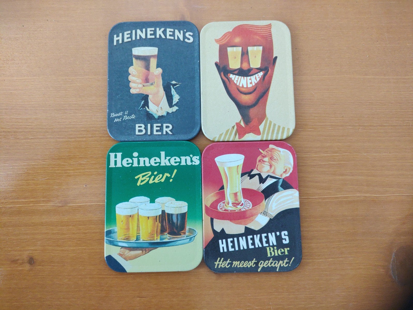 Set van 4 vintage Heineken viltjes/onderzetters, Ophalen