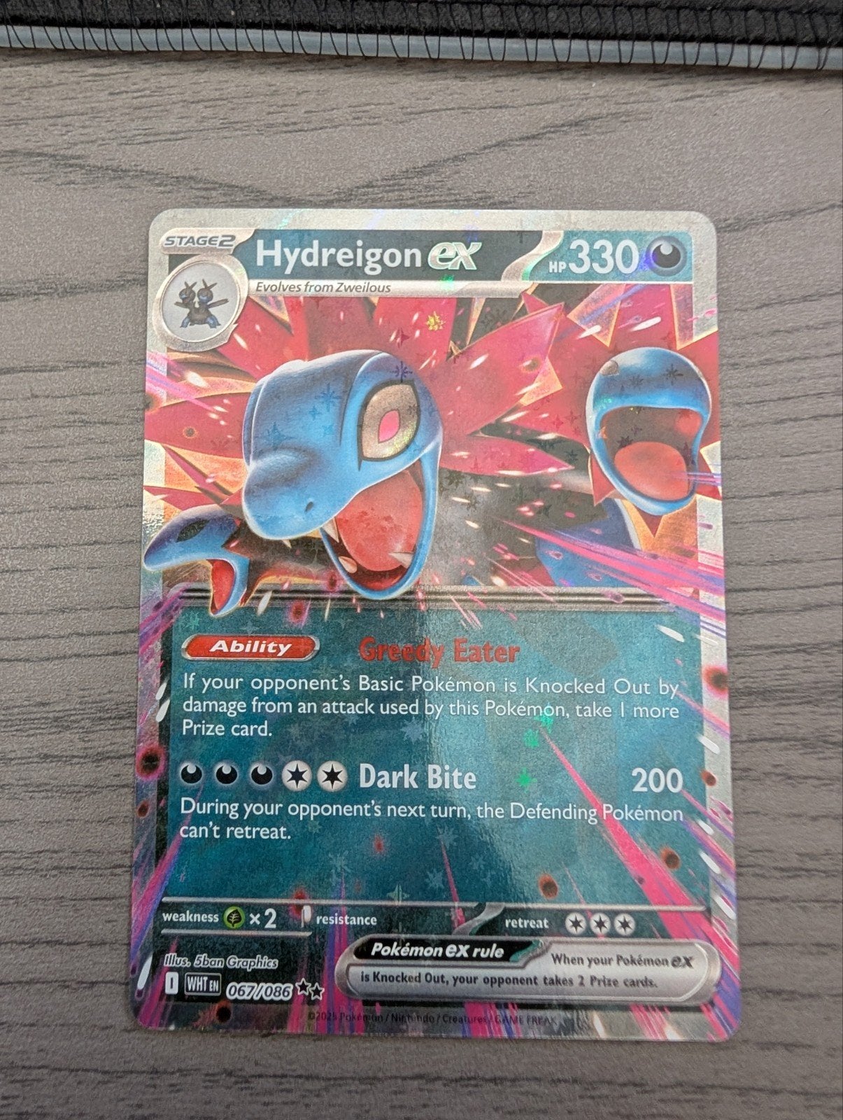 Hydreigon ex 067/086 Pokemon kaart, Ophalen of Verzenden, Zo goed als nieuw, Losse kaart, Foil