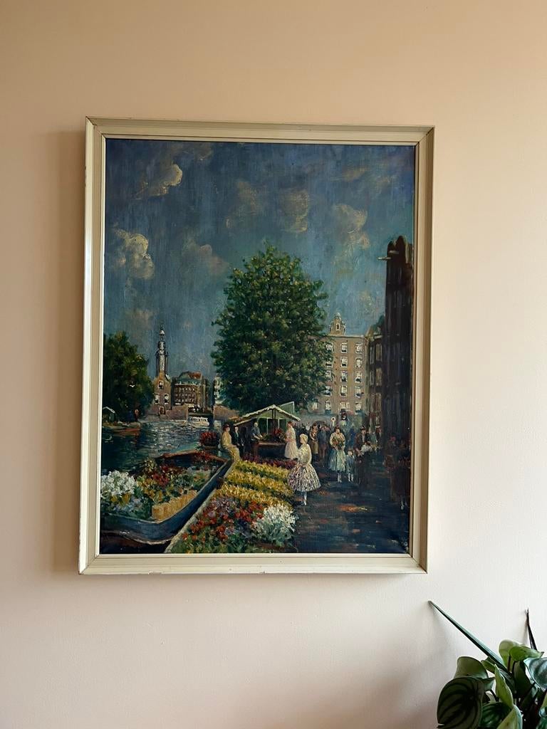 Impressionistisch schilderij Amsterdam, Antiek en Kunst, Ophalen of Verzenden