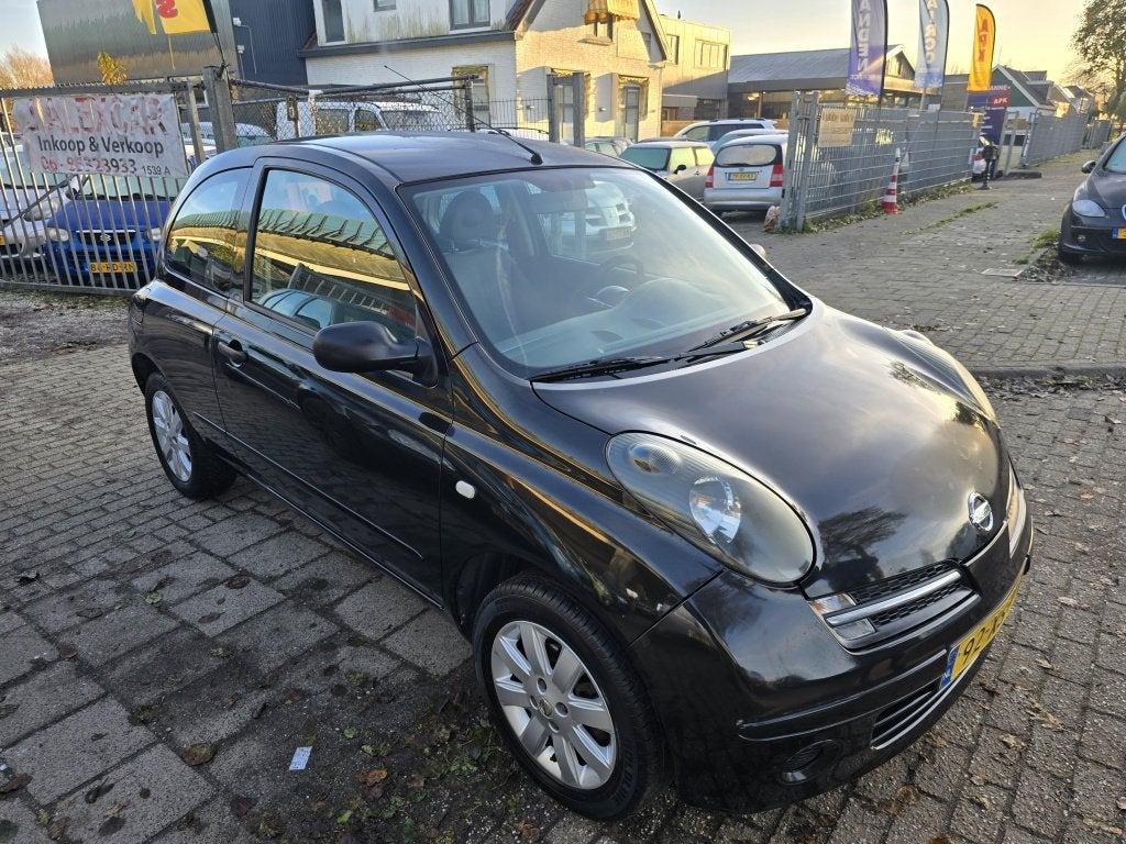 Nissan Micra 1.2 Pure (bj 2007), Gebruikt, 4 cilinders, Zwart, Handgeschakeld