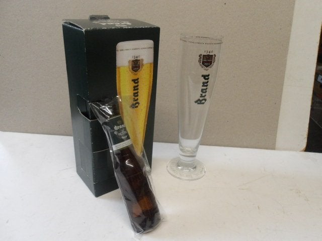 Brand bier glas (nr.1) met opener, Ophalen of Verzenden, Nieuw, Glas of Glazen, Brand