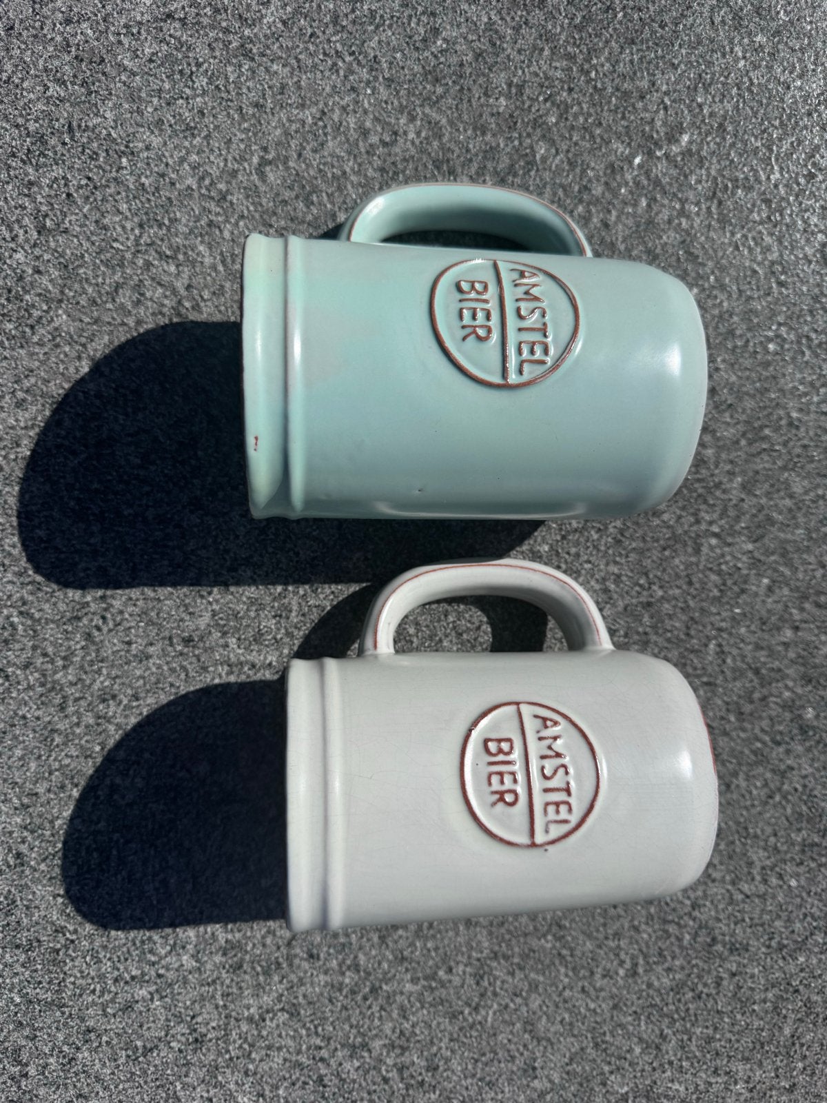 Set van 2 Amstel Bier mokken - vintage! Zgan, Verzenden, Zo goed als nieuw