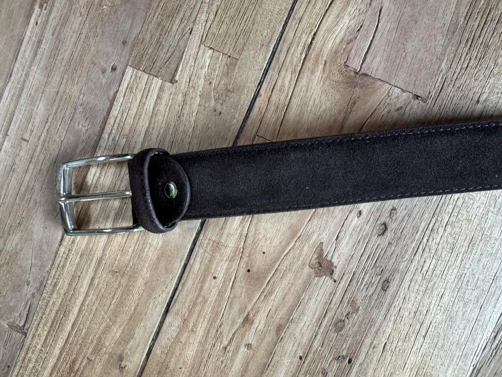 Anderson’s Bruine suède riem van echt leer, Bruin, Echt leder, Riem of Ceintuur, Gedragen