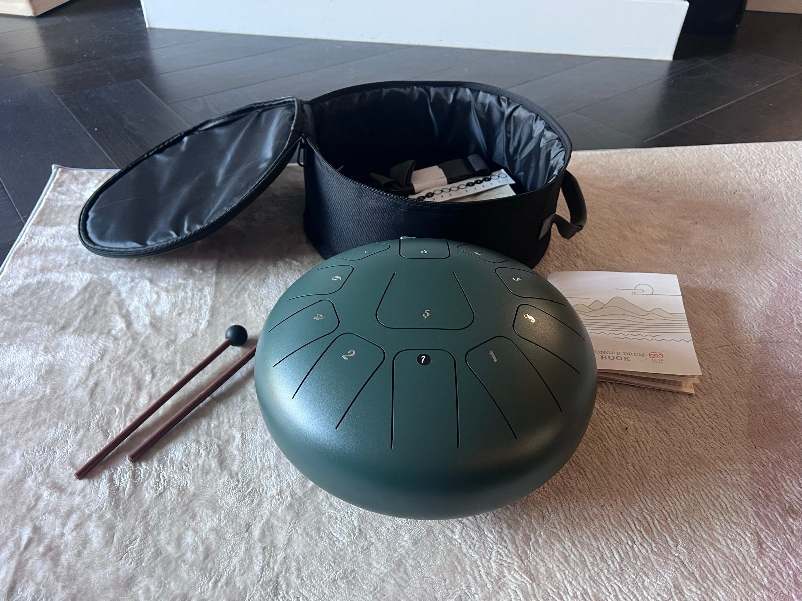 Tongue Drum | 30cm | 11 tonen | 3.2 kg | Groen, Muziek en Instrumenten, Ophalen, Zo goed als nieuw, Melodische percussie