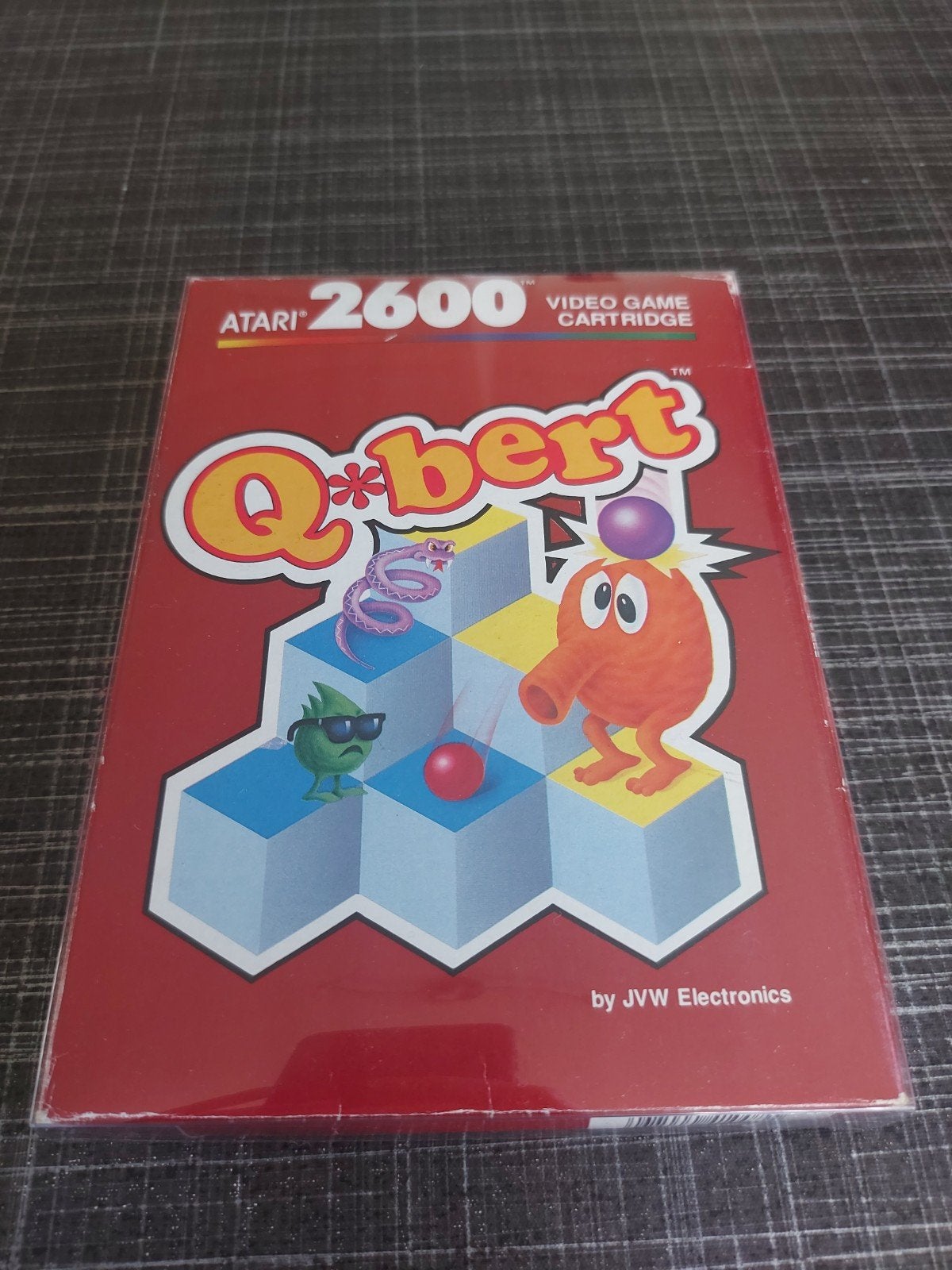 Atari 2600 Q*bert Videogame Cartridge met Handleiding, Puzzel en Educatief, Gebruikt, 1 speler, Ophalen of Verzenden