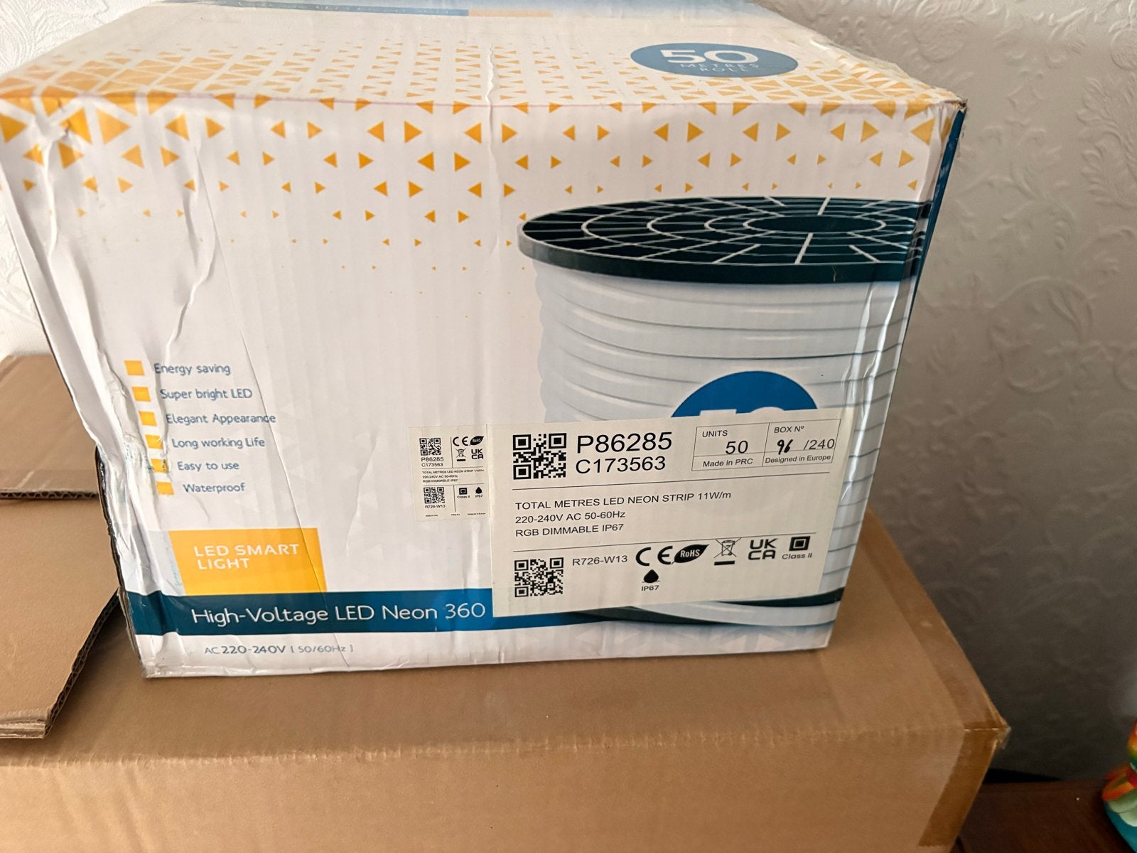 Nieuwe High-Voltage LED Neon 360 strip, 50 meter RGB dimbaar, Huis en Inrichting, Ophalen, Overige merken, Kunststof, Meerkleurig