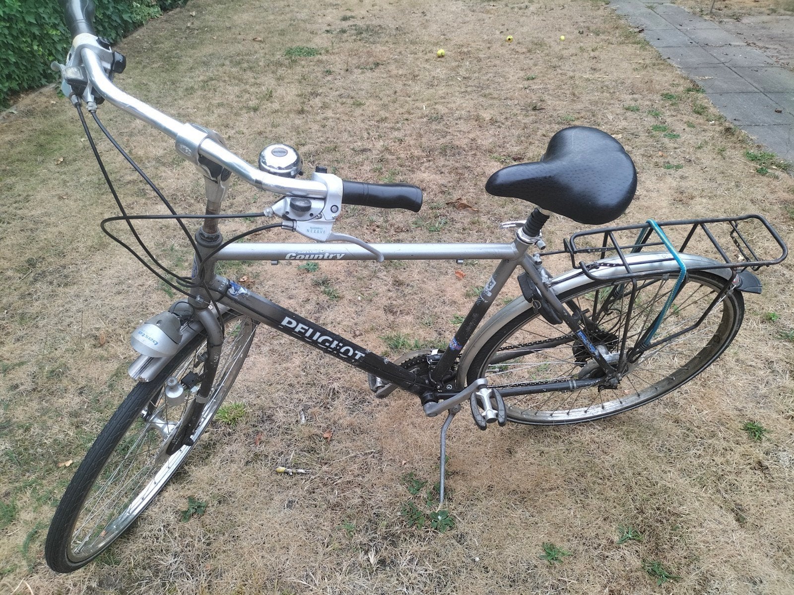 Peugeot Country fiets met versnellingen en bagagedrager, Gebruikt, Velgrem, Versnellingen, 53 tot 57 cm