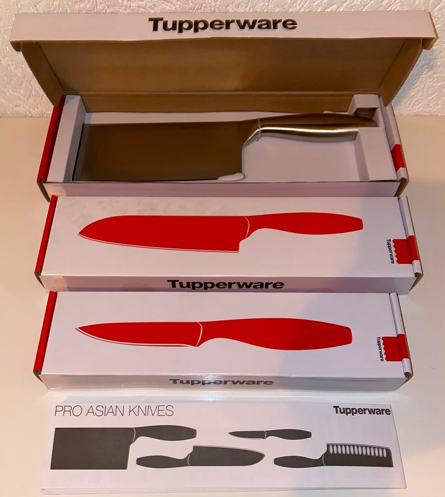 Tupperware 3 Delig Pro Asian Messenset Nieuw, Verzenden, Nieuw, Overige typen