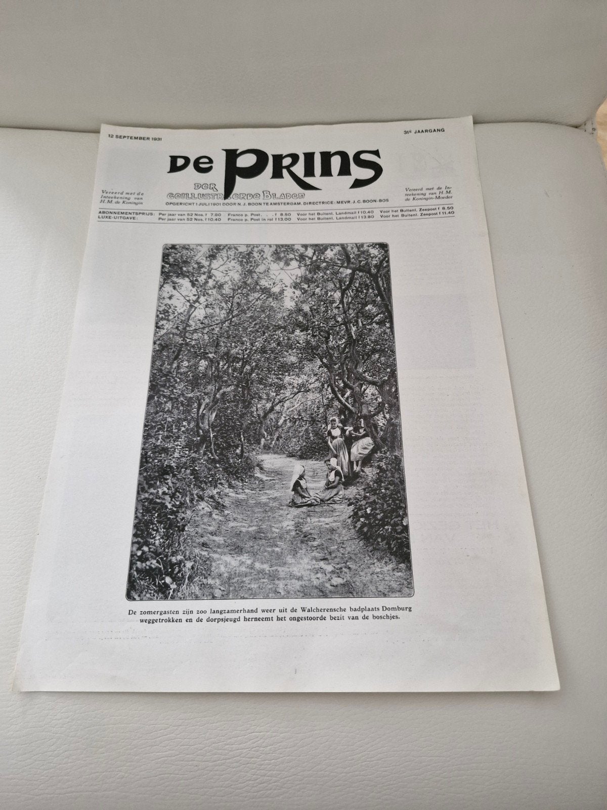 Voorblad De Prins - 12 September 1931, Ophalen of Verzenden
