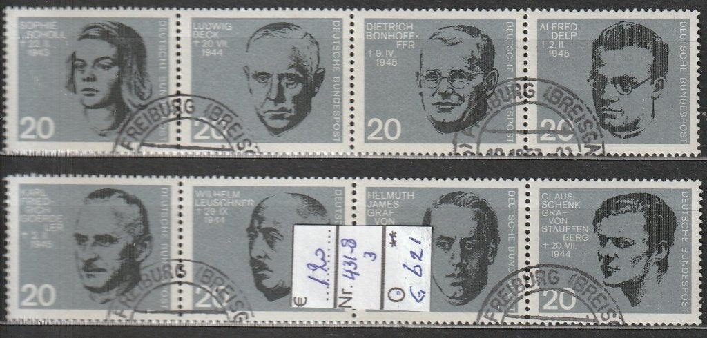 DDR Aanslag Hitler Zegels Blok 3 Michel 431-8 Nr.G621g, Verzenden, BRD, Gestempeld