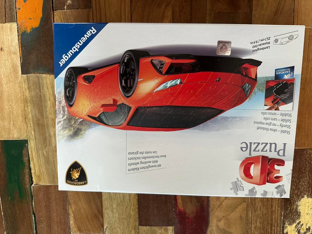 3D puzzel lamborgini rood, Ophalen of Verzenden, Meer dan 50 stukjes, Zo goed als nieuw, 6 jaar of ouder