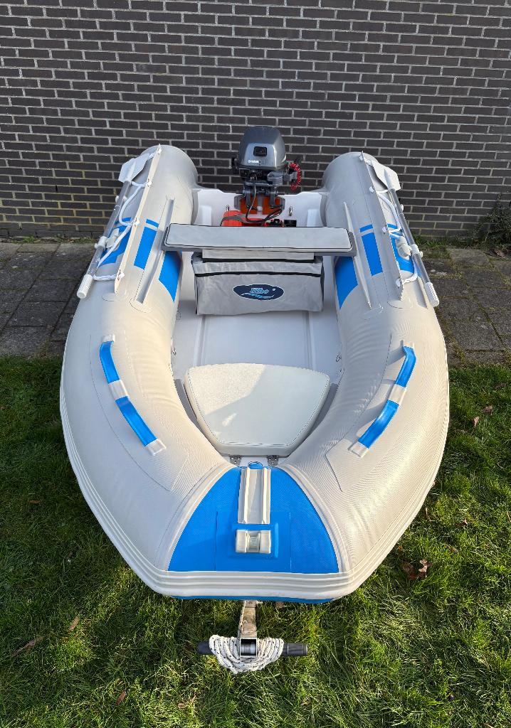 Hibo Rib 300 met Yamaha 8PK - incl. Kalf handtrailer, Watersport en Boten, 8 pk, Peddels, 1 m, Zo goed als nieuw