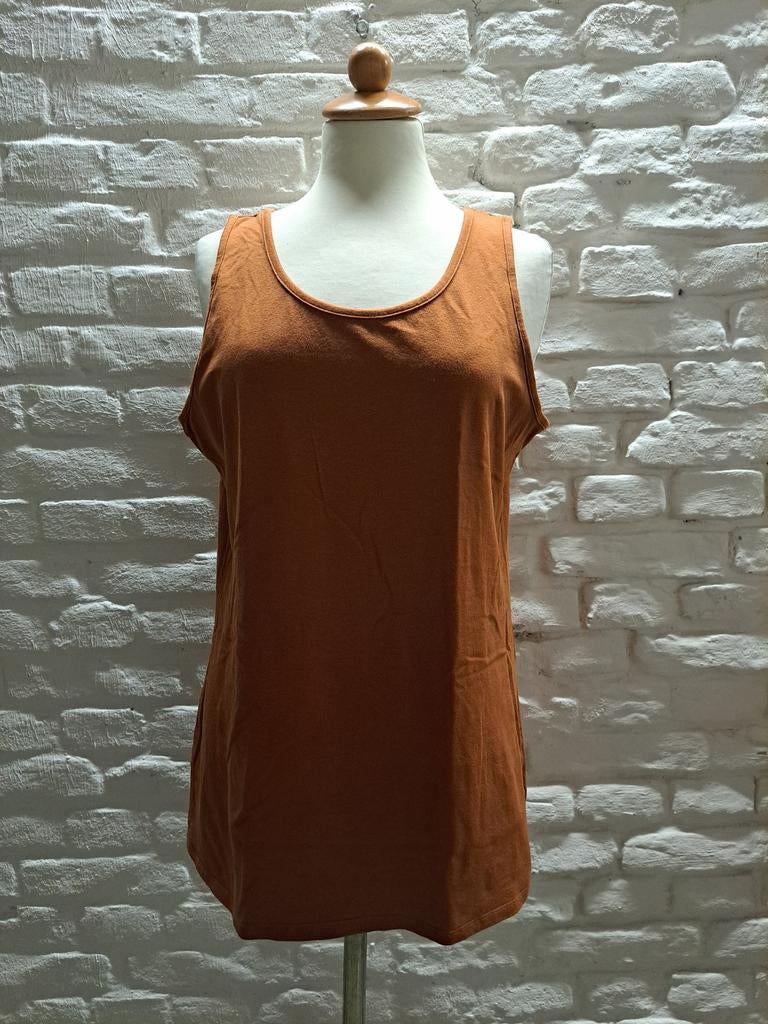 Wibra mouwloze top maat 44, Kleding | Dames, Tops, Zo goed als nieuw, Maat 42/44 (L), Bruin, Zonder mouw, Verzenden