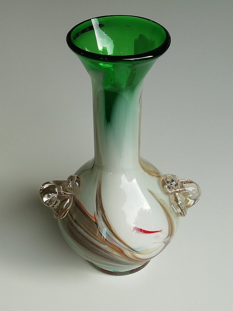 Groen-wit Murano vaasje, Antiek en Kunst, Antiek | Vazen, Ophalen