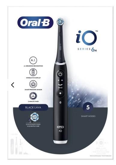 Oral B IO6n black lava compleet in doos, Weena 10, Oral b, Ophalen of Verzenden, Zo goed als nieuw