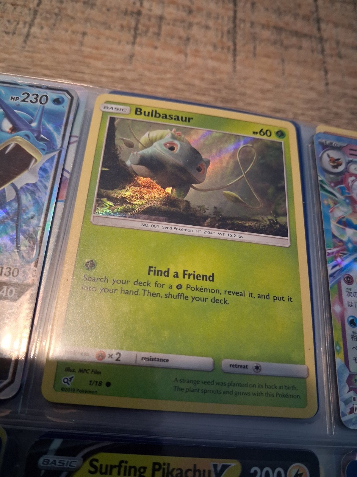 bulbasaur holo, Ophalen of Verzenden, Zo goed als nieuw, Losse kaart, Foil