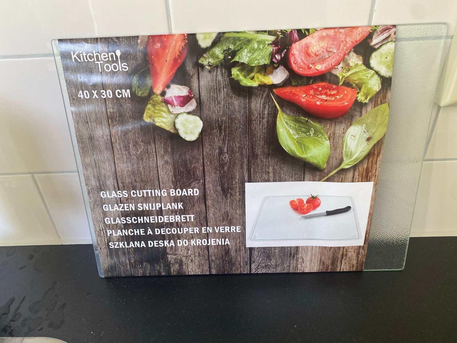 Nieuwe glazen snijplank 40x30 cm - Kitchen Tools, Glas, Snij-/serveerplank, Nieuw, Ophalen of Verzenden
