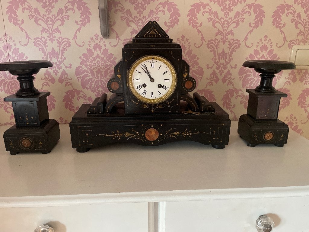Pendule zwarte marmeren, Antiek en Kunst, Antiek | Klokken, Ophalen