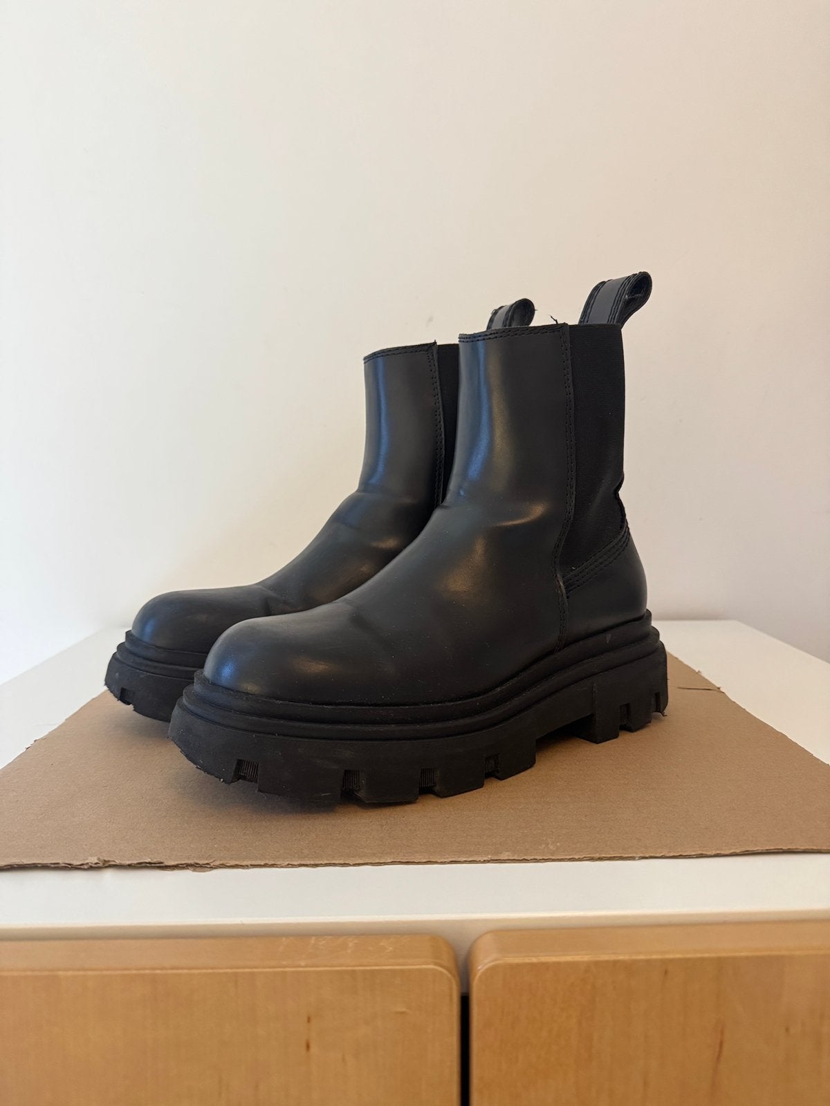 Zwarte Chunky Boots, Verzenden, Zwart, Boots, Zo goed als nieuw