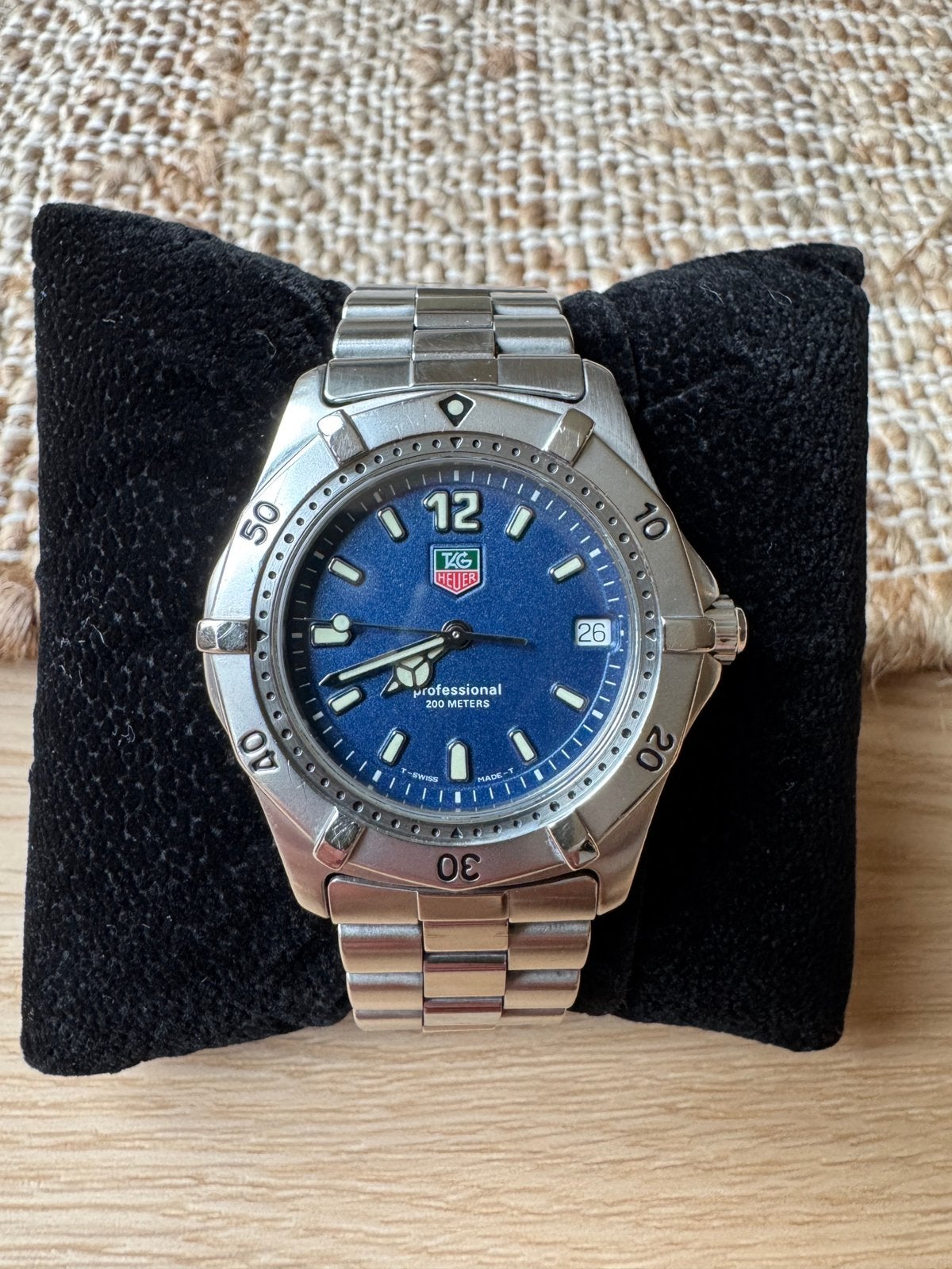 Tag Heuer WK1113 WK 1113 professional 2000, Staal, Gebruikt, Staal, Polshorloge
