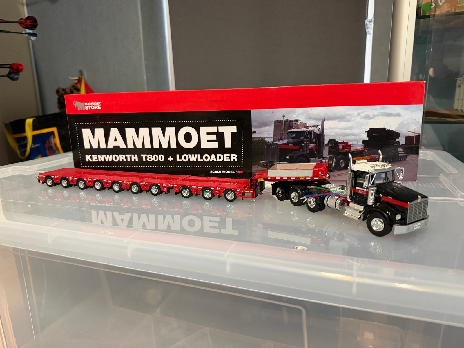WSI Mammoet Kenworth T800 + lowloader schaalmodel, Ophalen of Verzenden, Zo goed als nieuw, Overige merken