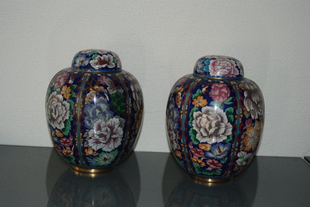 Cloisonné dekselpotten, Ophalen of Verzenden