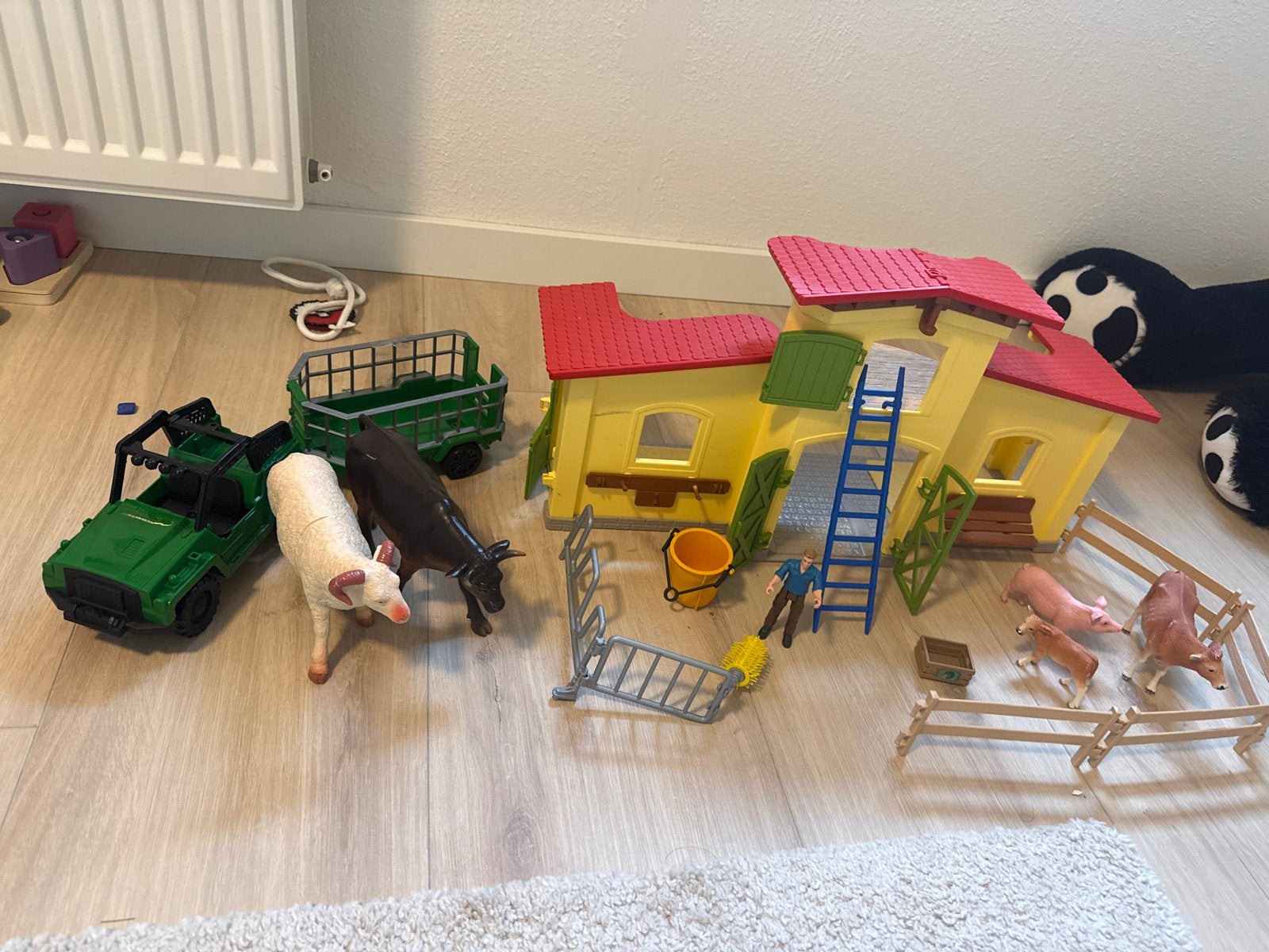 Schleich Boerderij Speelset met Dieren en Voertuig, Ophalen of Verzenden, Gebruikt, Knutselen