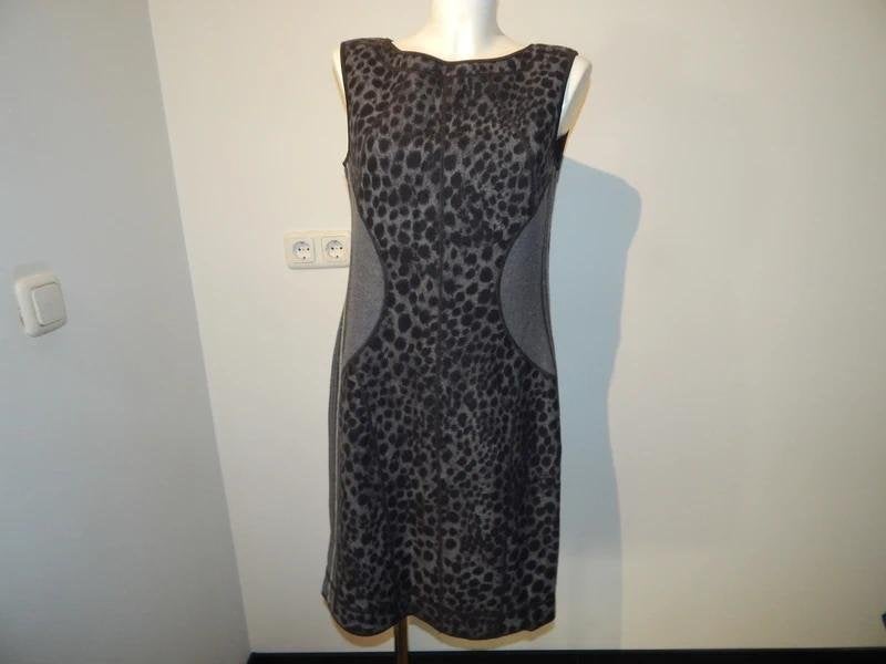 Marccain schuurwollen jurk animal print rits rug N4 40