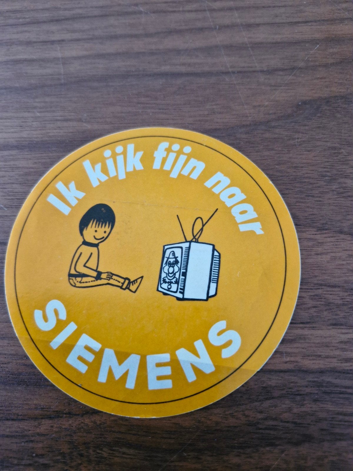 11406 Vintage Siemens Sticker: Ik kijk fijn naar Siemens, Ophalen of Verzenden