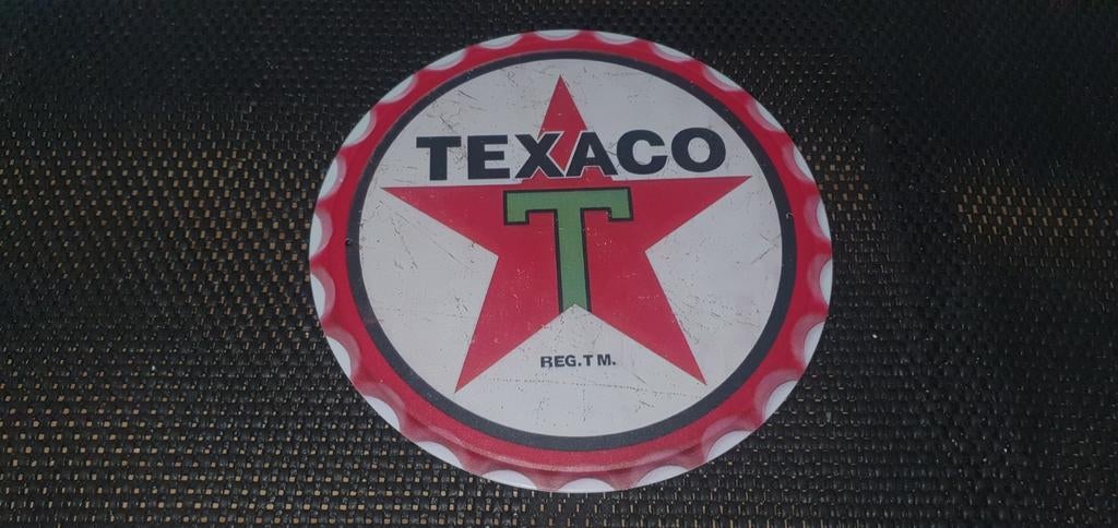 Texaco reclamebord (20 cm) diameter, Verzamelen, Merken en Reclamevoorwerpen, Ophalen of Verzenden, Nieuw, Reclamebord