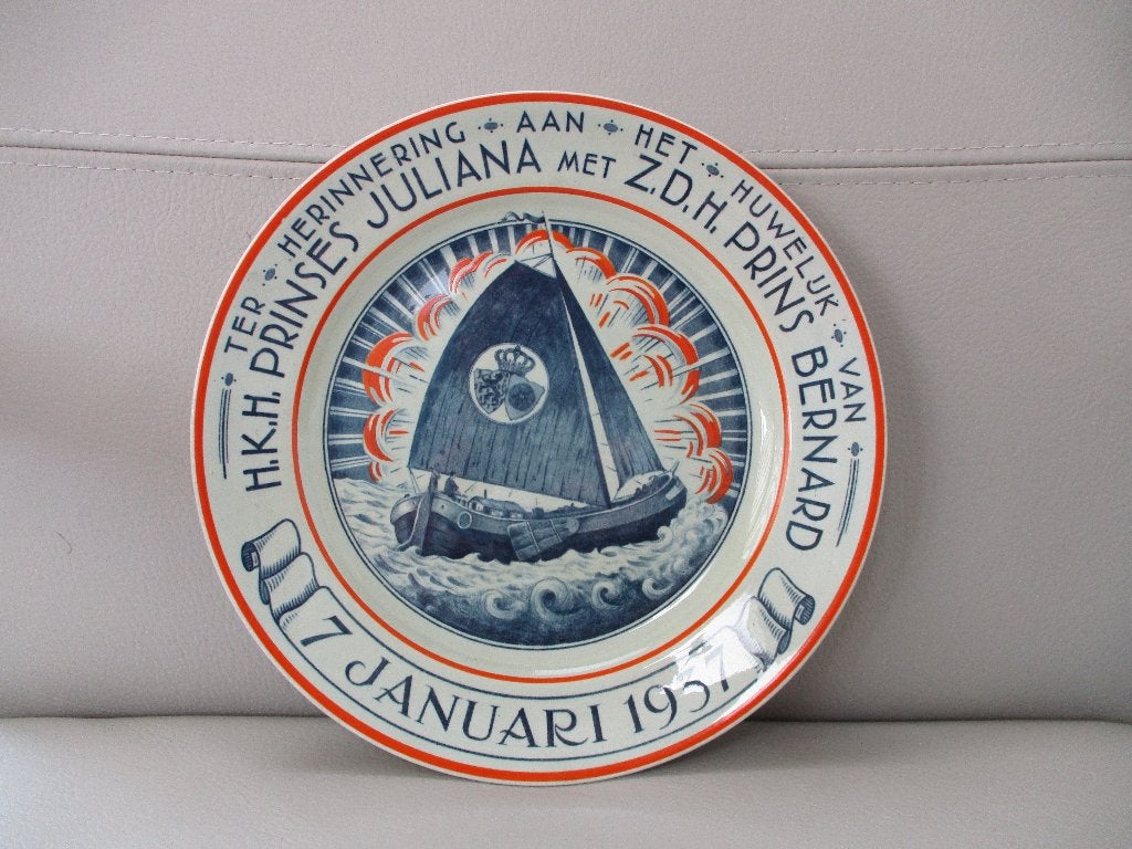 Societe Ceramique - Huwelijk Juliana/Berhard - Maastricht, Ophalen of Verzenden, Zo goed als nieuw, Nederland, Kaart, Foto of Prent