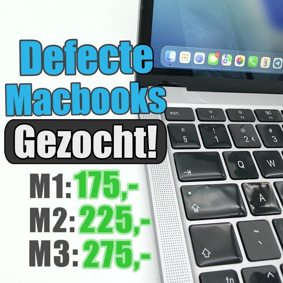 Macbooks gezocht: Kapot | defect | Waterschade, Computers en Software, Apple Macbooks, Overige modellen, ., 13 inch, Ophalen of Verzenden