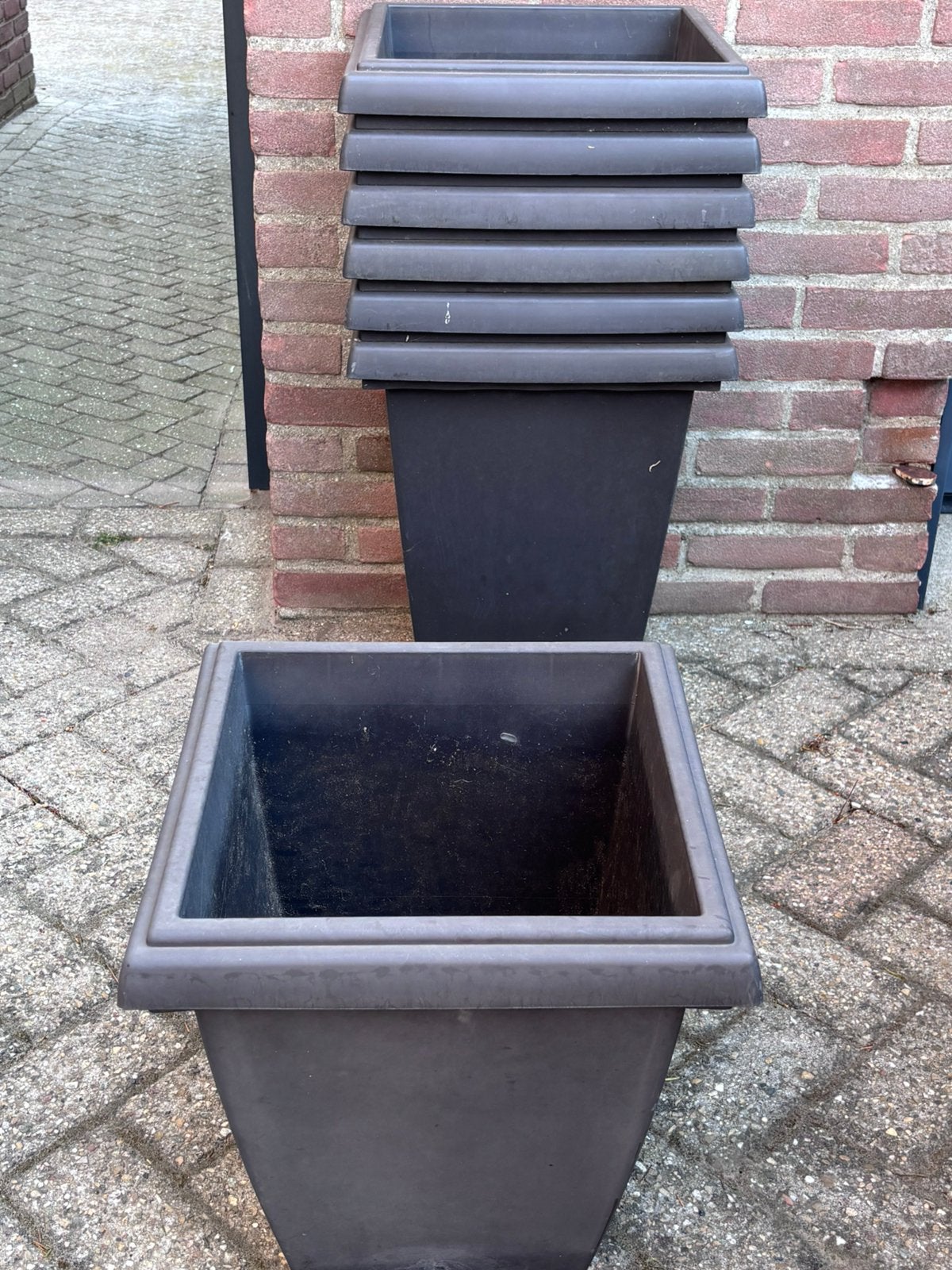 Kunstof planten bakken, Tuin en Terras, Ophalen of Verzenden, Zo goed als nieuw, Rond, Kunststof