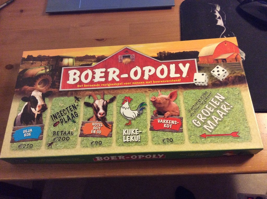 Boer-opoly. Bordspel, nieuw, onderdelen nog ingepakt, Een of twee spelers, Ophalen of Verzenden, Nieuw