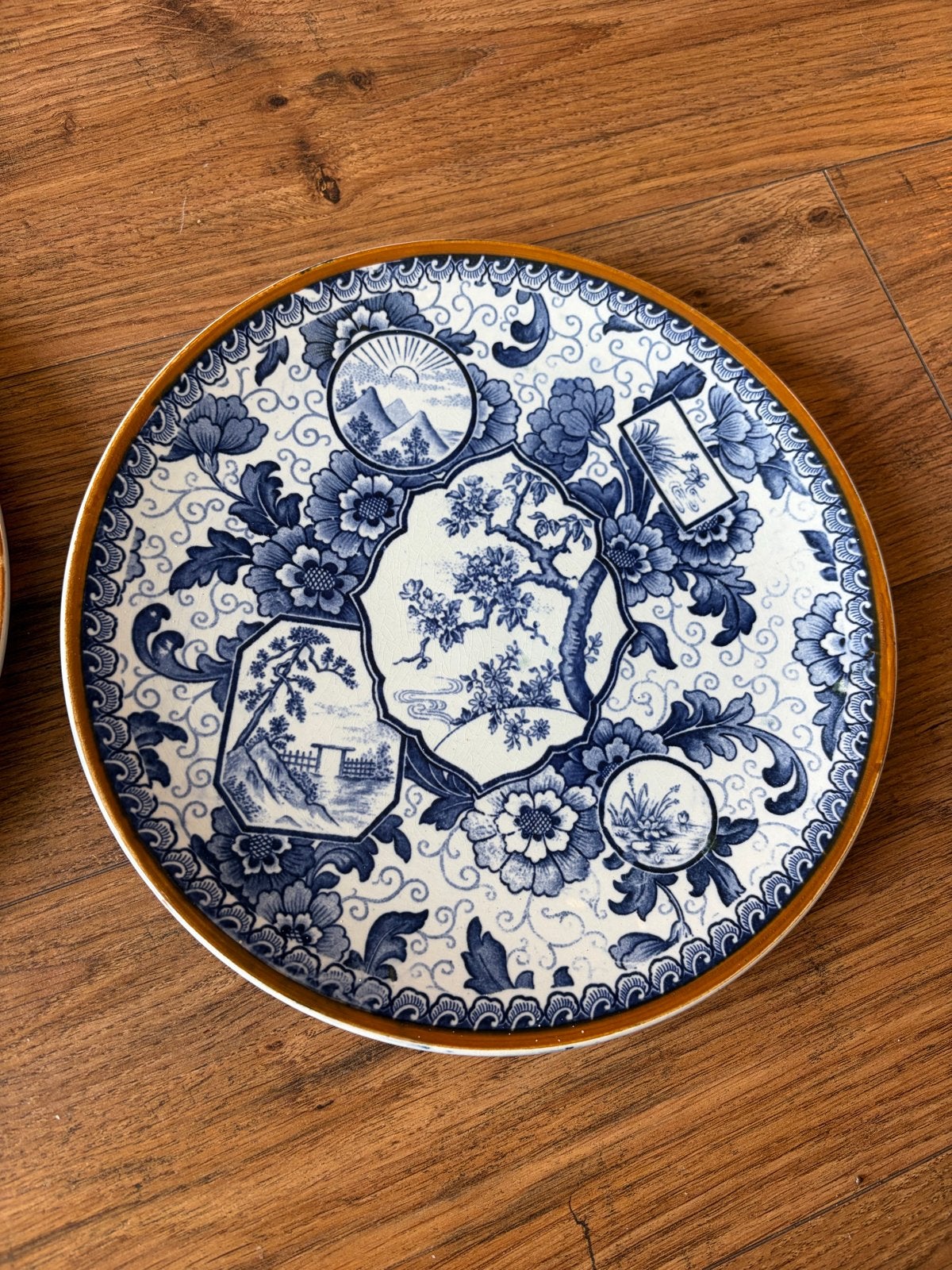 Set van 2 japanse wandborden, blauw-wit, Ophalen