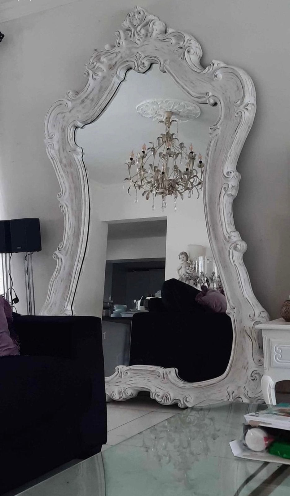 Mega grote vintage Italiaanse XXXL spiegel | 225 cm x 155 cm, Ophalen, 200 cm of meer, 125 cm of meer, Zo goed als nieuw