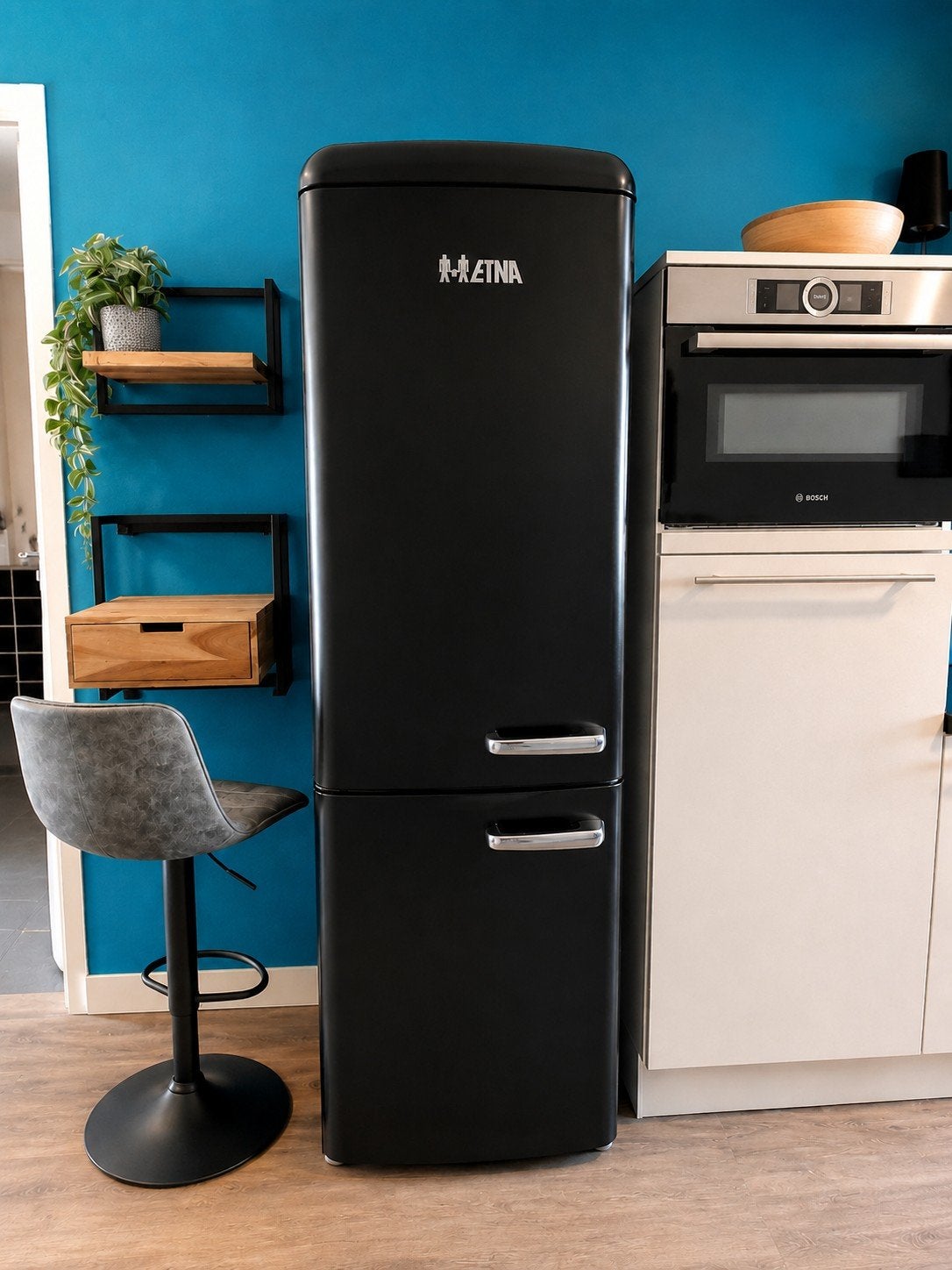 ETNA Retro Koel-vriescombinatie 3 jaar oud, Ophalen, 200 liter of meer, 60 cm of meer, Met aparte vriezer