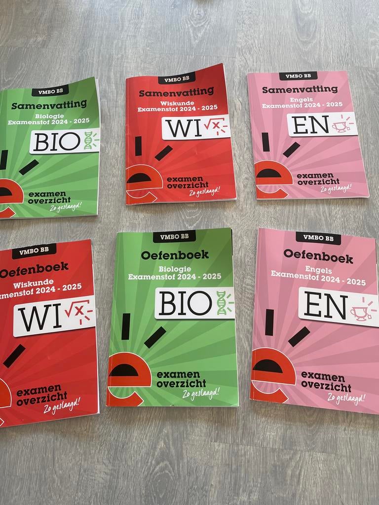 Examenboekjes VMBO BB Biologie, Engels, Wiskunde 2024/2025, Ophalen of Verzenden, Zo goed als nieuw, VMBO, Biologie