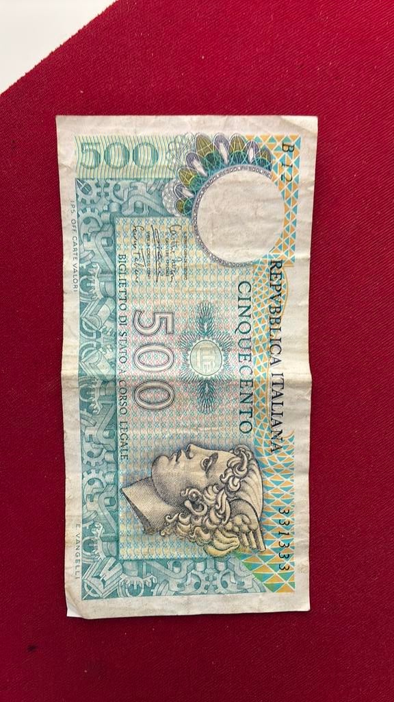 Italie 500 lire, Postzegels en Munten, Bankbiljetten | Europa | Niet-Eurobiljetten, Ophalen of Verzenden, Italië