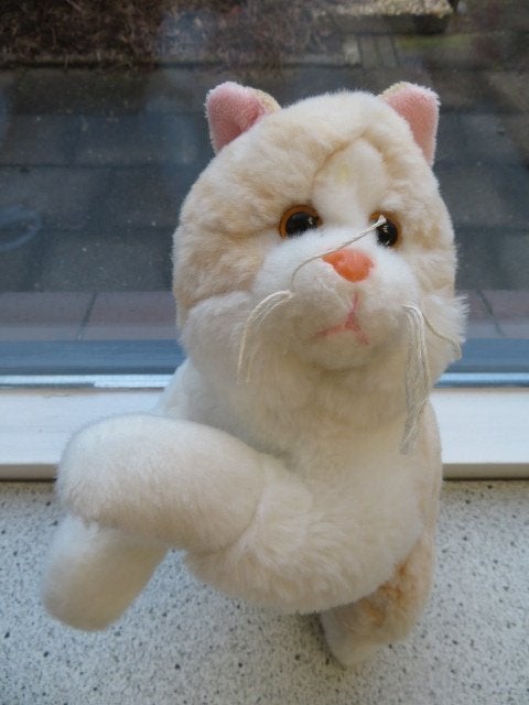 Poes of kat merk Robetoy fluweelzacht velours meet ca 30 cm, Ophalen of Verzenden, Zo goed als nieuw, Wasbaar, Kat