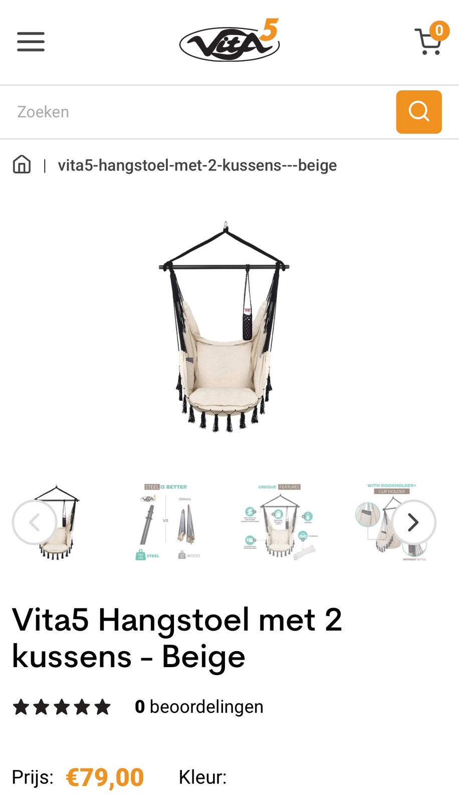 Hangstoel, Tuin en Terras, Ophalen, Nieuw, Eenpersoons, Opvouwbaar