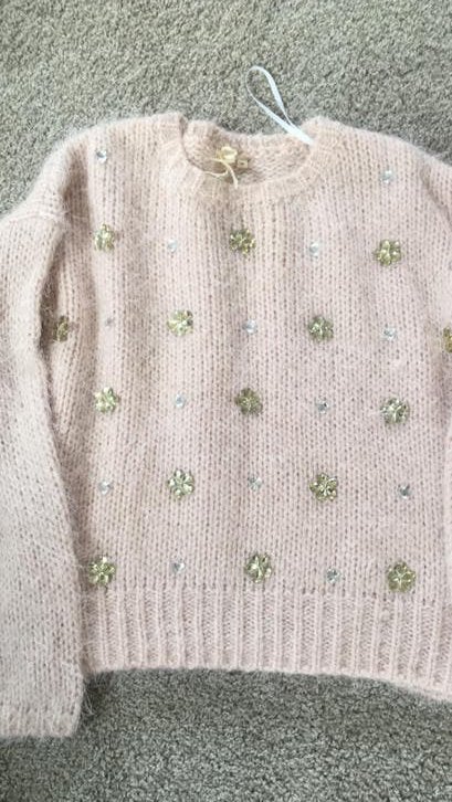 New look diamanten baby ros trui maat 38, Ophalen of Verzenden, Zo goed als nieuw, Maat 38/40 (M)