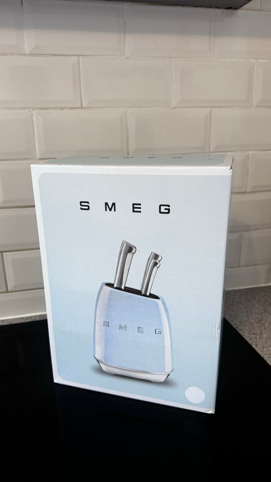 SMEG Messenblok met 6 messen - Nieuw in doos, Los bestek, Nieuw, Ophalen of Verzenden, Rvs of Chroom