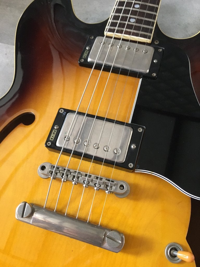 Burny RSA70 1989/90 made in Japan ES335, Ophalen, Gebruikt, Semi-solid body, Overige merken