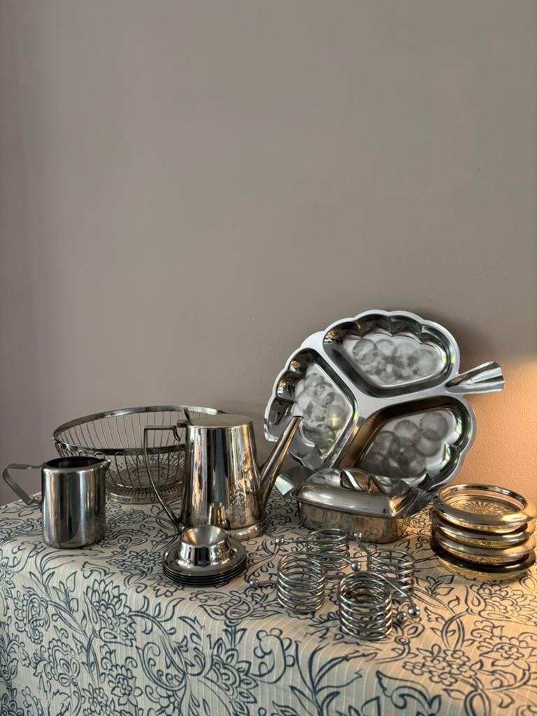 Lot luxe Vintage zilverkleurig en verzilverd servies, Sieraden, Tassen en Uiterlijk, Manchetknopen, Zo goed als nieuw, Overige materialen
