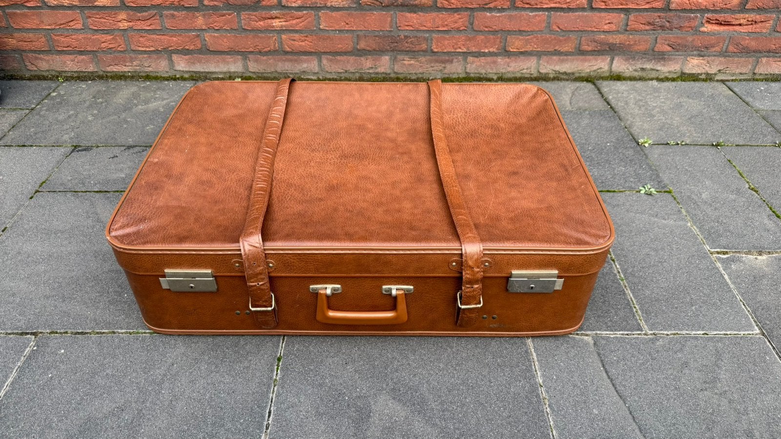 Antieke koffer, Sieraden, Tassen en Uiterlijk, Ophalen, Gebruikt, 45 tot 55 cm, Leer