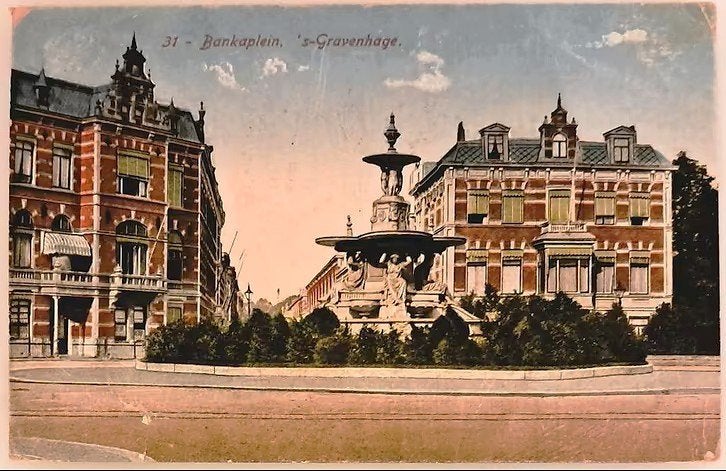 Den Haag 155, Bankaplein, verstuurd 1920, richtprijs 3,50, Verzamelen, Verzenden, Voor 1920, Gelopen, Zuid-Holland