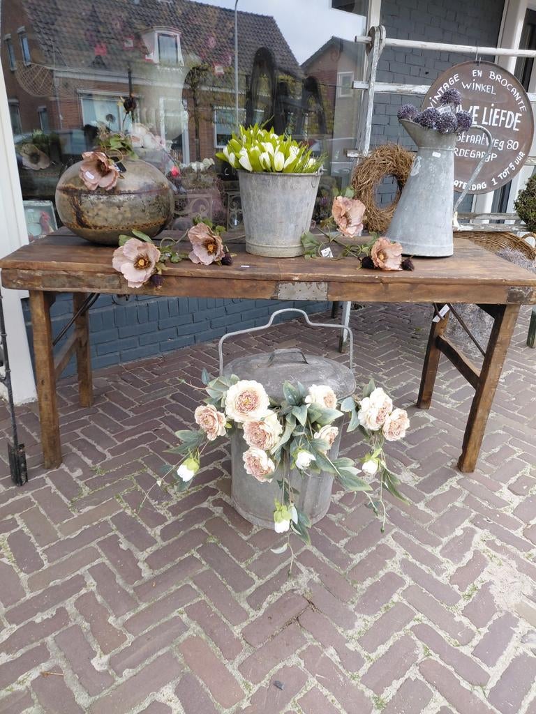 Oude markttafels tuintafels inklapbaar, Ophalen, Gebruikt, Rechthoekig, Hout